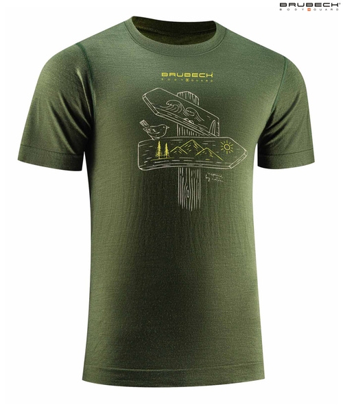 MĘSKI T-SHIRT Z WEŁNY MERINO OUTDOOR WOOL PRO DROGOWSKAZ